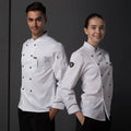 Shoulder Embroider Hot Sale Chef Cookware Black White Chef Coat Long Sleeves Hotel Staff Uniform Chef Uniform Women