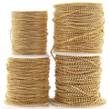 Factory Direct Sale DIY 304 Stainless Steel 18K PVD Gold Plated Anti-Tarnish Bead Chain Roll for Jewelry Making Material