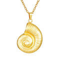 Cute and Interesting Shell Pendant Conch Pendant Necklace Niche New Design 18k Gold-Plated Stainless Steel Jewelry for Women