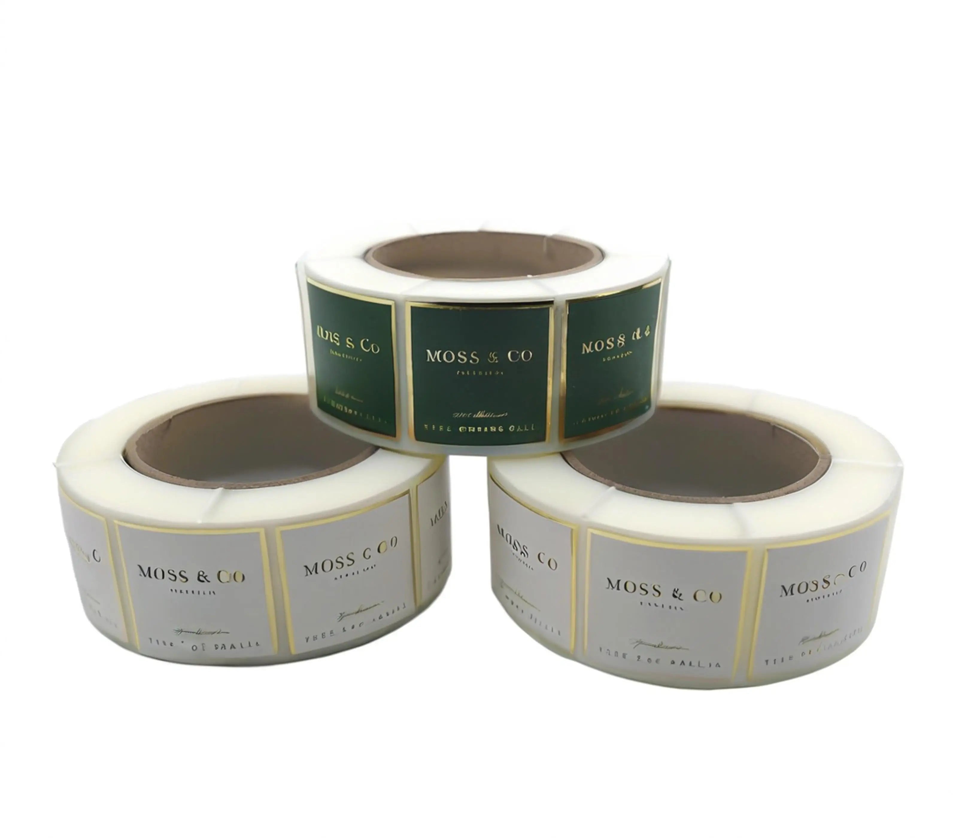 Durable Transparent Hot Stamping Gold Foil Logo Sticker Printing Labels for Skin Care Perfume Vinyl Cosmetic Clear Bottle