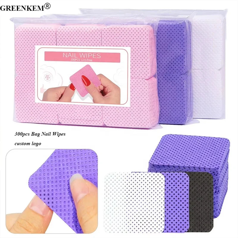 Wholesale 4 Colors Clean Manicure Cotton Pad Lint-Free Nail Polish Remover Pad Clean Nail Cleaning Cloth
