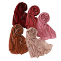 Latest Muslim Women's Double Beaded Chiffon Long Scarf Shawl Fashion Hijab with Pearls for Spring from Malaysia and Dubai