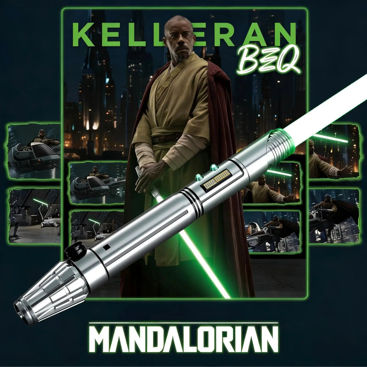 Kelleran Beq Lightsaber Wars Movie Mandalorian Grogu Saver Light-Up 86CM 76CM Infinite Colors Blades Rechargeable Glow Stick Toy