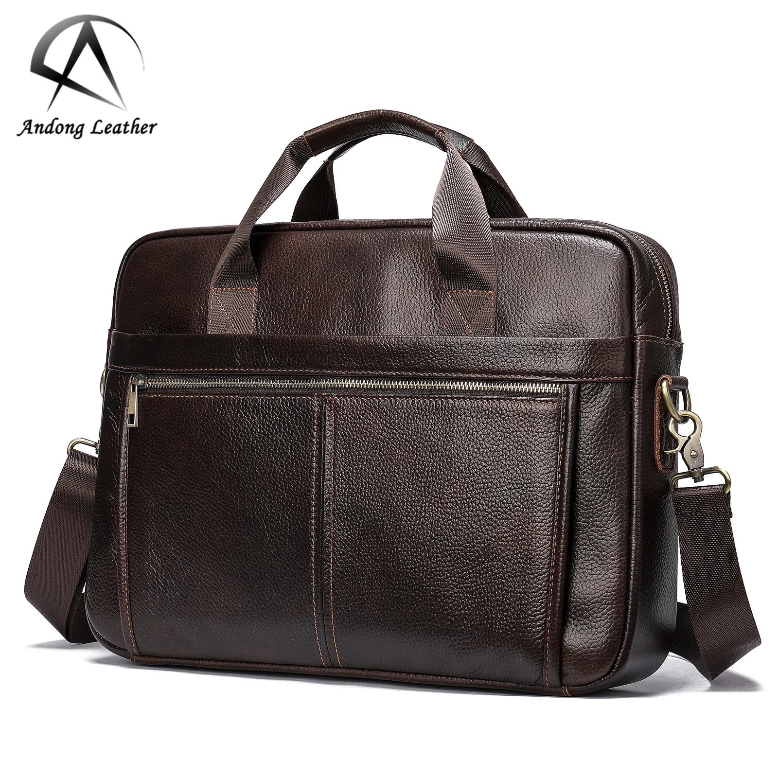 Andong Accept Custom Logo Office Briefcases Men Genuine Cow Leather Briefcase Shoulder Bags for Men Messenger Bag Men Handbag