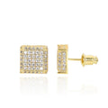 Hot Sale Jewelry Diamond Small Square Halo Stud Earrings for Women