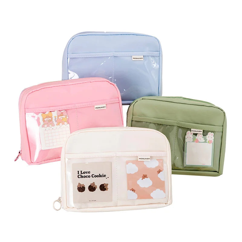 Large Capacity Stationery Bag Transparent Simple Student Pencil Bag Cosmetic Storage Bag for Girls