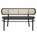 Tropical Solid Wood Natural Rattan Indoor Restaurant Booth Entry Natural Rattan Bench Chairs
