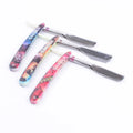 Wholesales Colorful Finger Shavette Barber Razor Holder Folding Blade Knife Beard Tools Shaving Straight Razor for Men