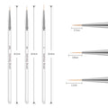 NA002 3PCS Nail Art Liner Brushes 7mm 9mm 11mm Nail Drawing Dotting UV Gel Acrylic Manicure Nails Brush Pen for Commercial Home