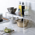 SHIMOYAMA Kitchen Standing Type Adjustable Retractable Foldable Storage Rack Shelf for Counter Top