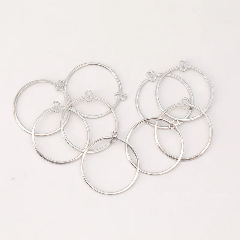 Blanks Round Big Circle Hoop Ear Hooks Brass Ear Wire Hooks for Earring Jewelry Making 25*28mm