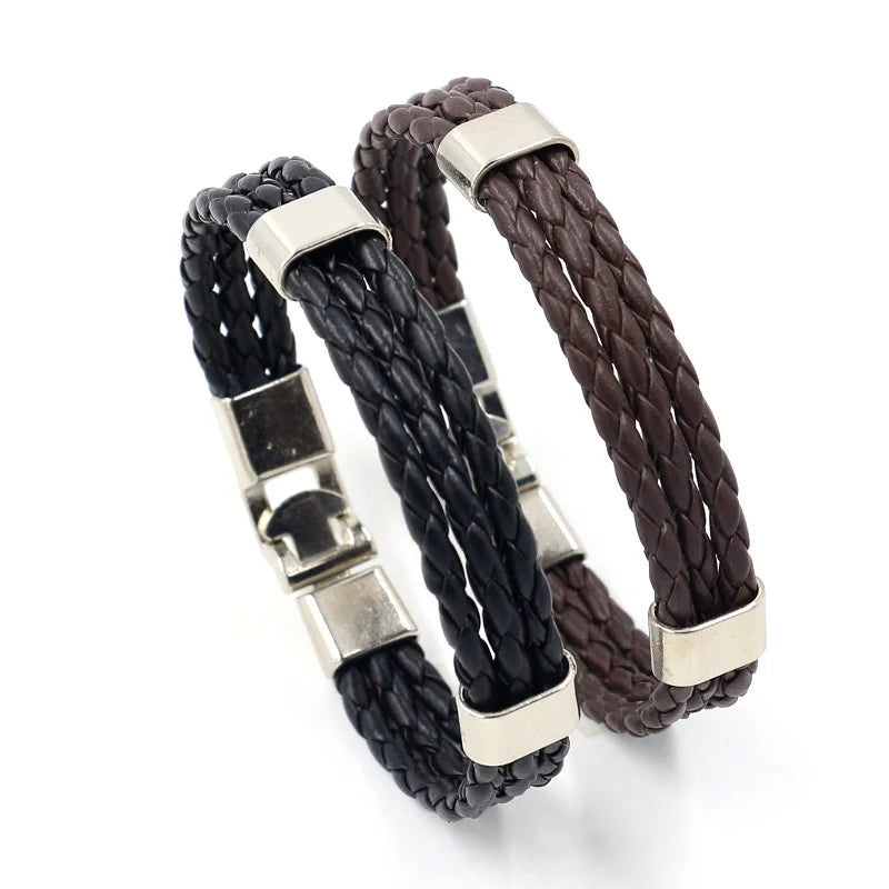 Simple Stylish  Personalized Faux Leather Rope Bracelet for Men