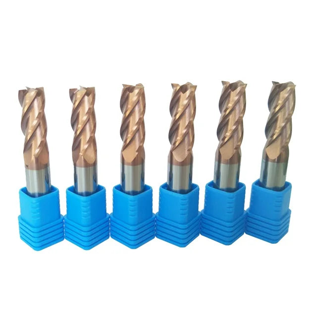 HRC45/55/60 CNC Cutter Tool Face Milling Cutter Router Bits 4-Flute Carbide Endmills for Metal Custom ODM/OEM Coating AiTIN