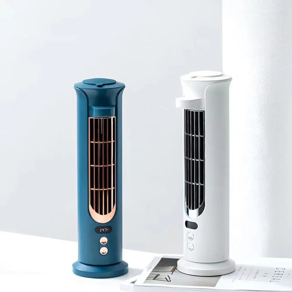 Factory Wholesale New Mini USB Fan 4000mAh Battery Charging Cooling Desktop Portable Smart Electric Tower Fan