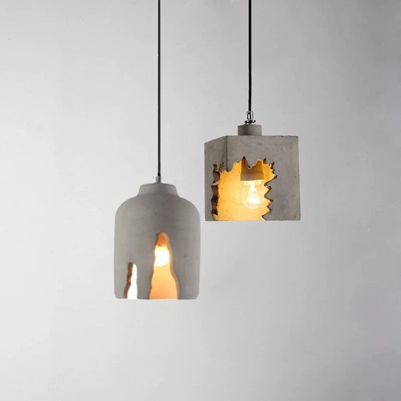 Creative Minimalist Bedroom Bedside Chandelier Cement Lava Restaurant Bar Decoration Pendant Light Wabi Sabi Pendant Light