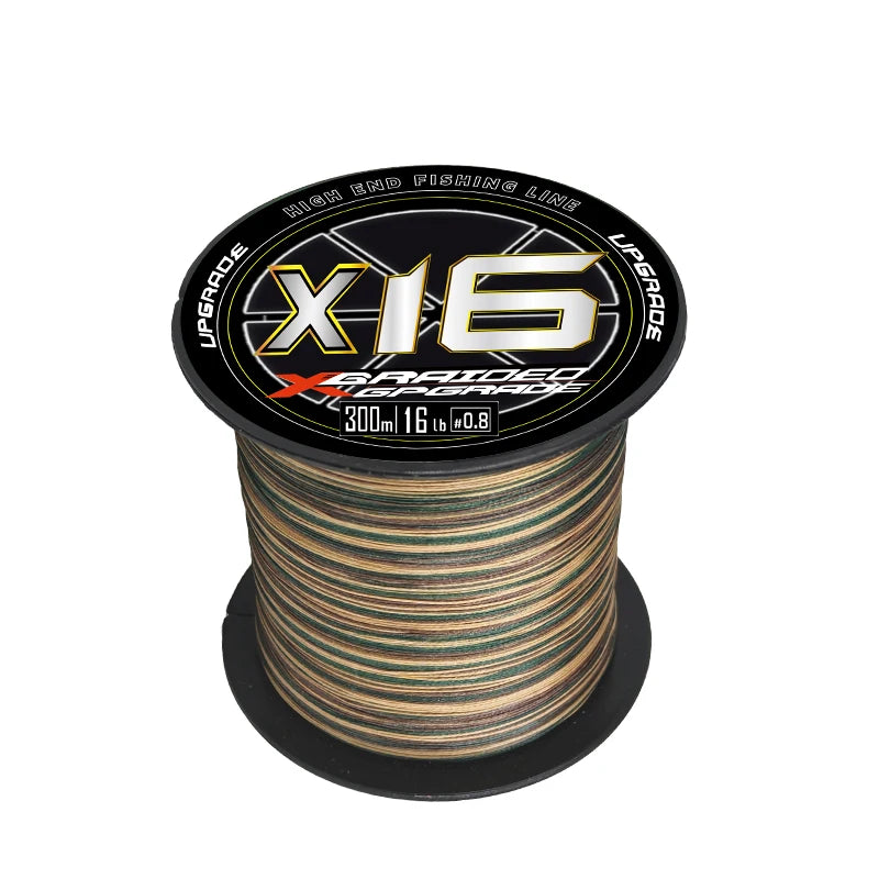 X16 300M Blast Braided Fishing Line Super Strong PE Invisible Fishing Wire Multifilament for River & Lake Fishing