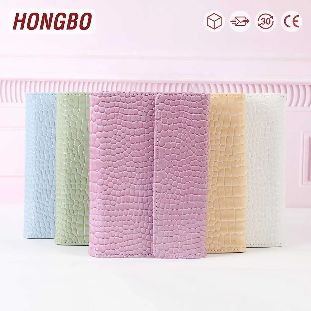Hongbo Best Seller Fashionable Lizard Leather Business Card Wallet Portable Aluminium Paper Stylish Printing Logo 7 Colors