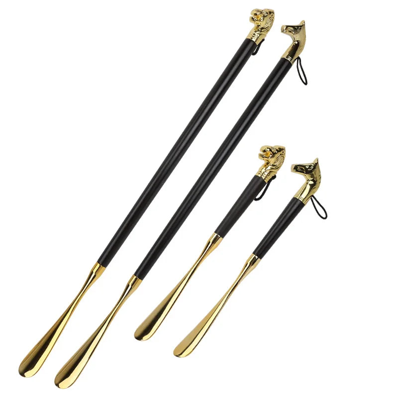 Premium Metal Shoehorn Wear Shoe Helper Horse Headed Stainless Steel Shoe Spoon Luxury Short Long Shoe Horn