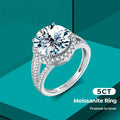 Luxury Real Certified 5CT 11m Moissanite 3 Row Halo Ring for Women 925 Sterling Silver Big Round Diamond Engagement Fine Jewelry
