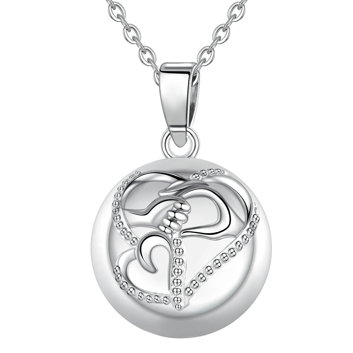 Merryshine Silver-Plated Copper Llamador De Angeles Pendant Necklace Musical Sounds Mexican Ball Bola Jewellery for Wedding Gift