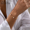 EManco New Trend Dainty Vintage Stainless Steel Chain Freshwater Pearl Bracelet Summer Jewelry Waterproof Accessories