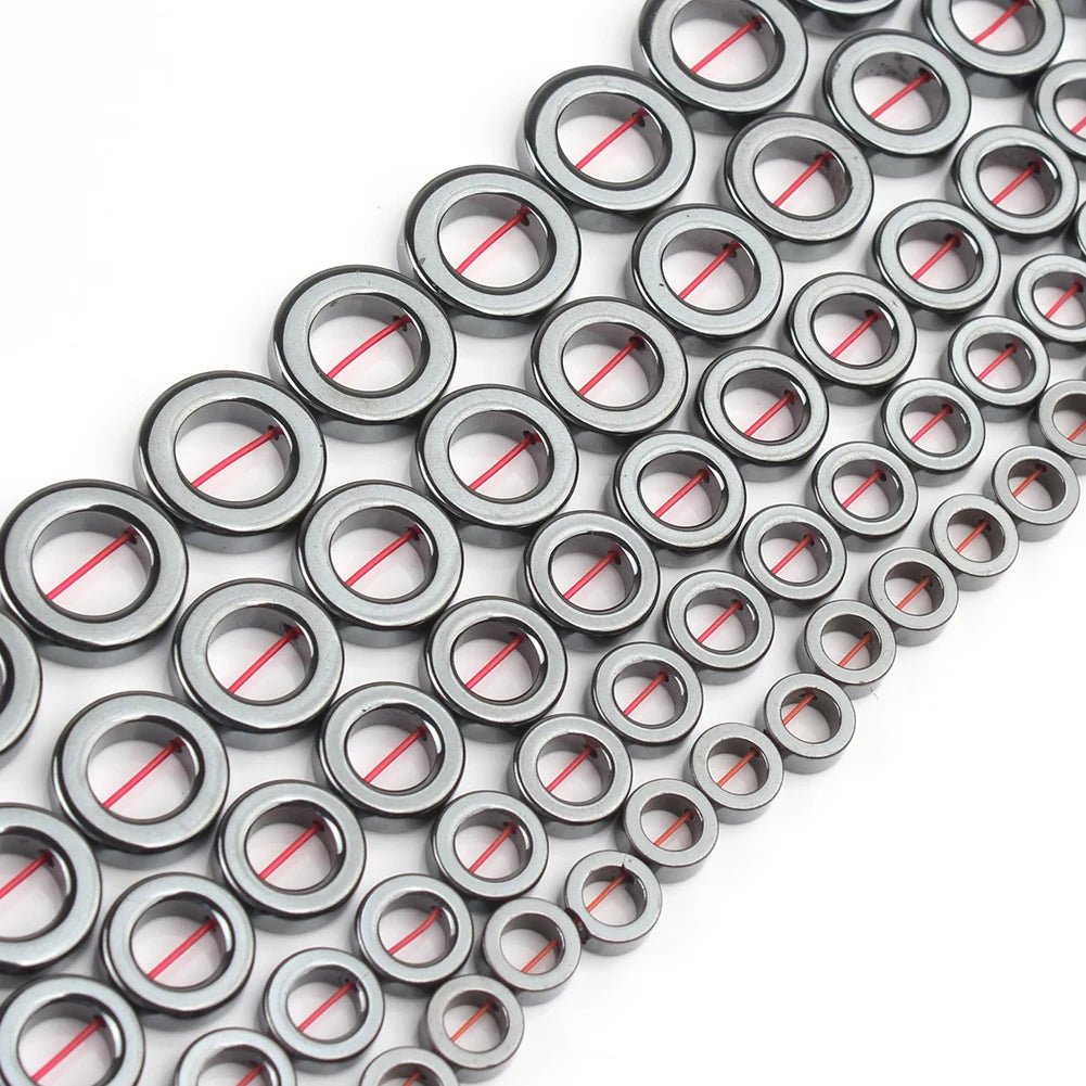 Wholesale Kuoyu Brand 8*8/10*10/12*12/14*14/16*16mm Black Hematite Stone Beads 15 Inches Strand DIY Jewelry Making Bracelet