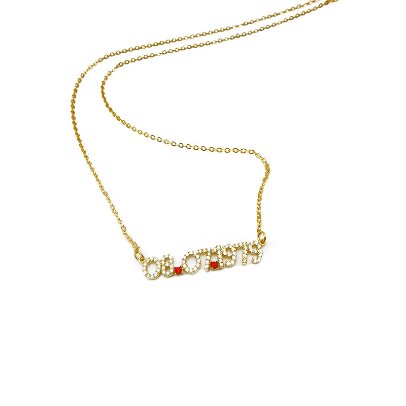 QIUHAN  Birth Stone Zirconia Birth Year Number Name Necklace Personalized Date Necklace  for Birthday Gift