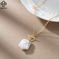 RINNTIN GPN45 New Arrival Irregular 925 Sterling Silver 14k Gold Plated Natural Freshwater Pearl Necklace for Women