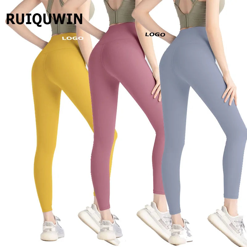 RUIQUWIN Wholesale High Waist Pants Scrunch Butt Leggings Women Sports Gym Yoga Tight Fitness Leggings