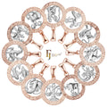 FJ Fallon Fashion Jewelry Pendant Zodiac Circle of Zodiac Plated in Rose Gold Two Tone Bicolor Brass Based