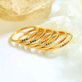Simple Rainbow Multi-color Zircon Star Fine Ring Pvd Gold Plated Stainless Steel Ring Jewelry Women Anillos De Acero Inoxidable