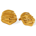 Hot Selling New Arrival Irregular Texture Stud Earrings Waterproof 18K Gold Plated Stainless Steel Jewelry Fashion Earrings