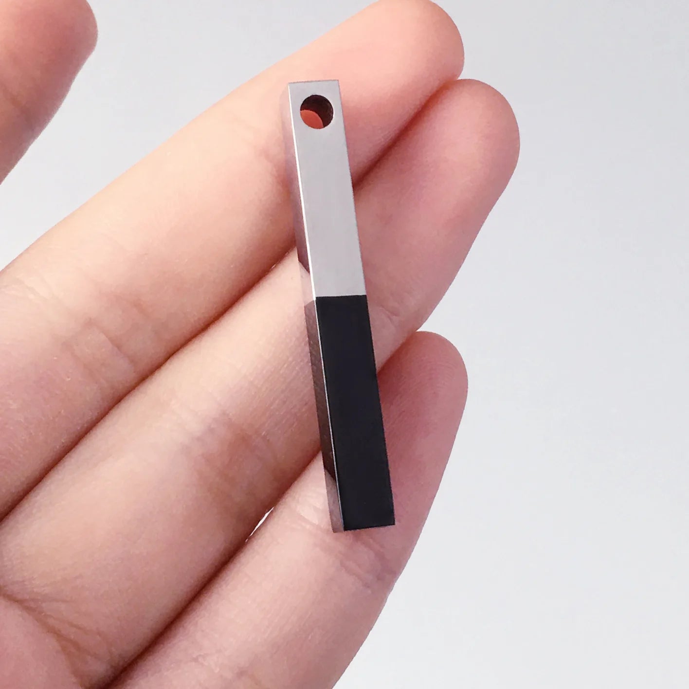 Children's DIY Stainless Steel Jewelry Making Kit Contrast Color Stereo Perforated Polished Pendant Components