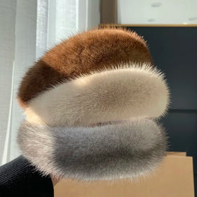 Fashion Autumn Winter Luxury Headband Luxury Hair Hoop Fashion Hair Accessories Soft Mink Fur Headband for Women