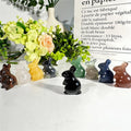 Wholesale Colorful Natural Crystal Rabbit Ornaments Engraved Handmade Sculpture Mixed Materials Small Carvings Home Healing