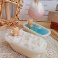Bath Bear Soy Wax Pillar Candle-Holiday Thanksgiving Easter Diwali Gift Creative Handmade Art Candle for Home Decoration FUNDAY