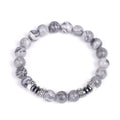 Trend Volcanic Map Natural Raw Healing Stone Black Partition Bracelet Jewelry