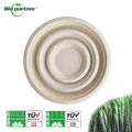 Biodegradable Compostable Disposable Restaurant Sugarcane Bagasse Plates Customized Size Round Meal Trays Reusable Camping