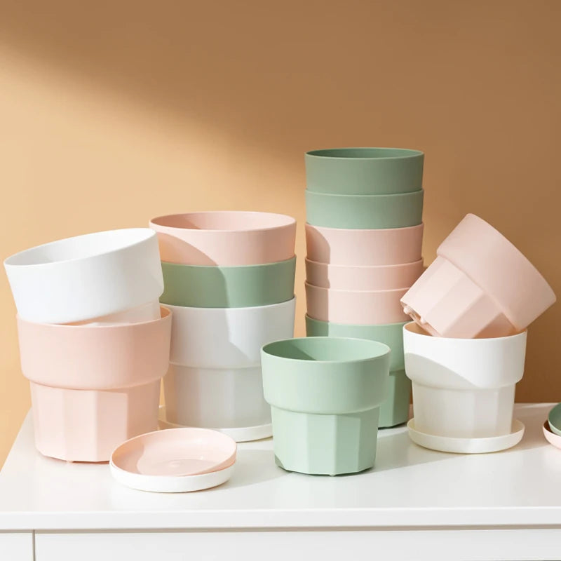 RUIPU (YQ--L) Small Desktop Flower Pot Modern Home Garden Plastic Plant Pots Planter