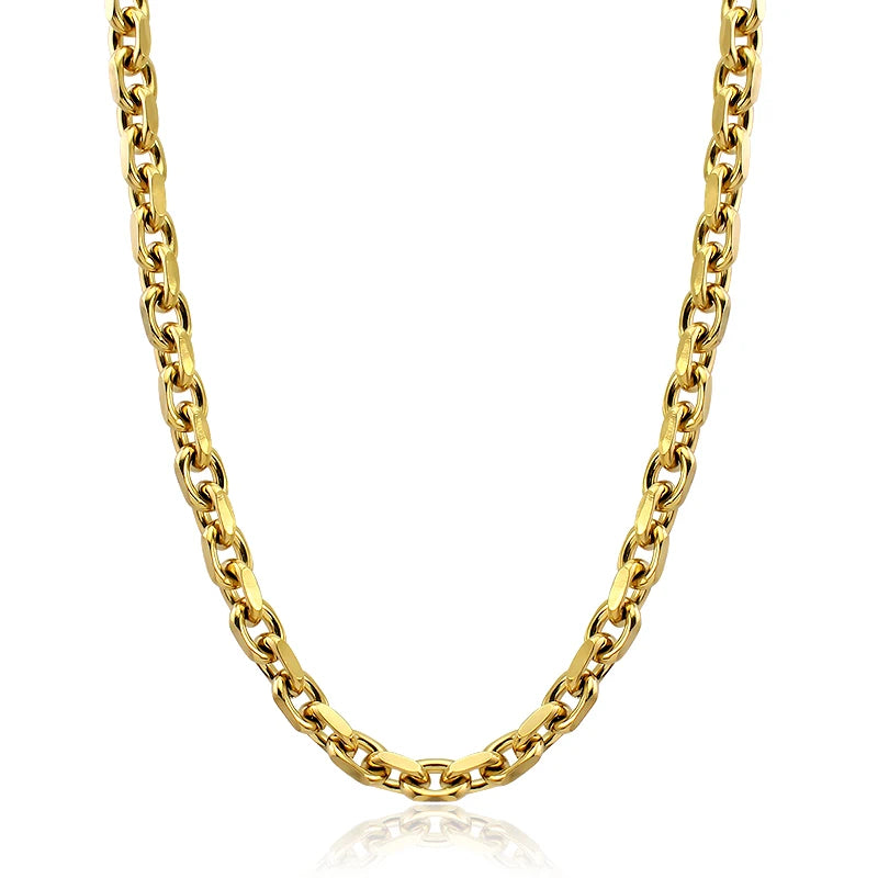 Trendy Fine Stainless Steel Necklace Sliver and Gold Customized Pendants Long 60cm Chain Necklace Wedding Gift for Women Man