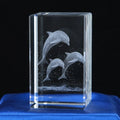 Small Bridge Professional Customs Customized 3D Animals Crystal Laser Engraved Small Glass Animals Figurine 3d Crystal Cube