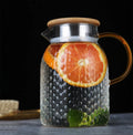 Olive High Borosilicate Glass Hammer Eye Pattern Lid Stainless Steel Europe Design Large Capacity Tea Kettle Household Set