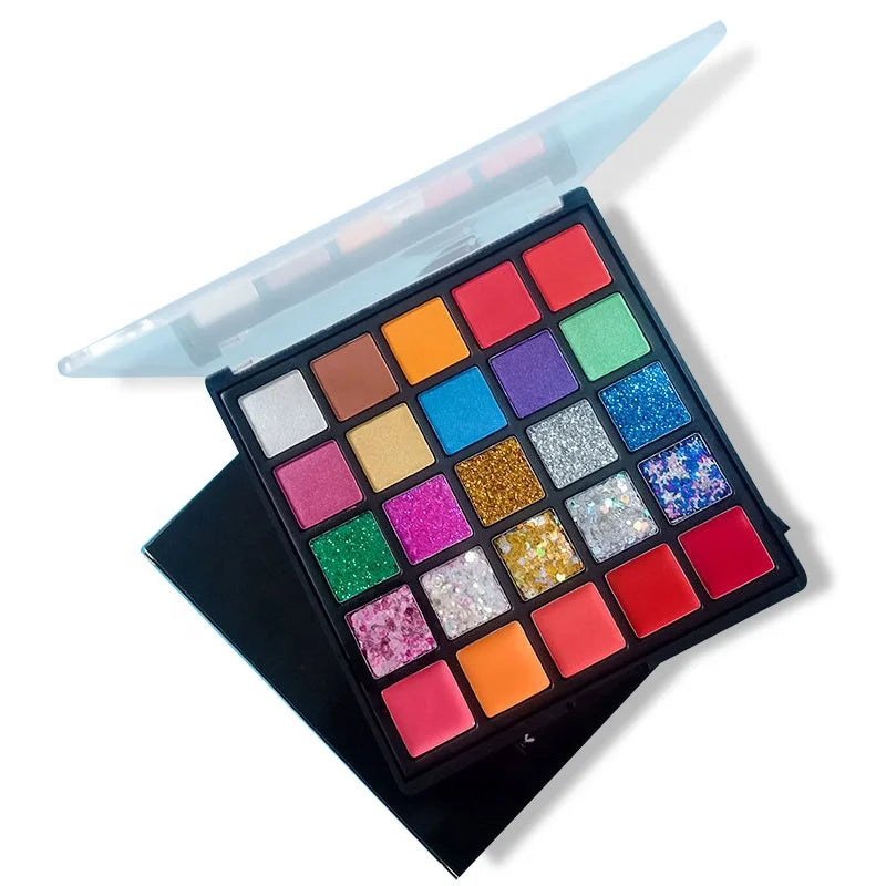 Make up Cosmetics 25 Colors Pressed Glitter Matte Shimmer Cosmetics Lip Gloss Eyeshadow Palette
