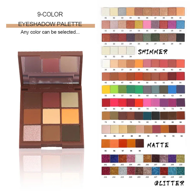 Diy Custom Label Plastic Eyeshadow Palette Vegan Shimmer Matte Wholesale Makeup Eye Shadow Palette
