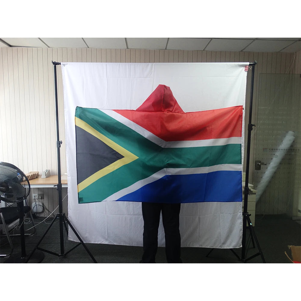 3x5ft  Football Match Custom Logo Cheering Fan Cape Body Flag South Africa National Flag Cloak