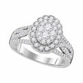 Oval Cluster Women Sterling Silver 925 Jewellery Luxury Engagement Wedding Rings Bulk Wholesale