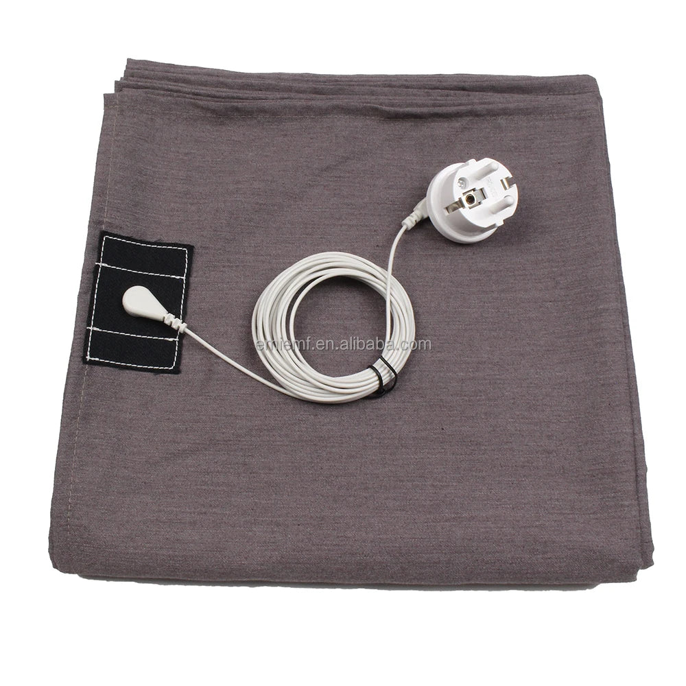 Earthing Bed Sheets 30% Stainless Steel Conductive Flat Sheet for Hotel & Home Use