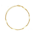 14K Gold Filled C Link Chain With Cable Chain Bracelet Boho Bridesmaid Herringbone Dapped Bar Chain 2.3mm Necklace Jewelry