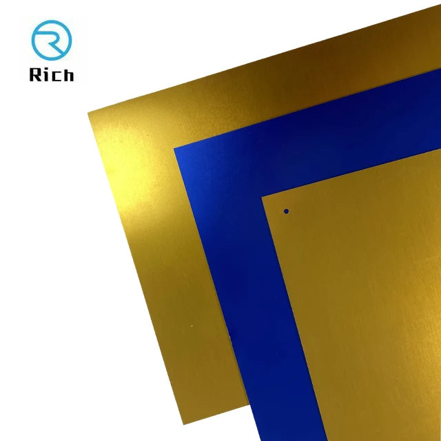 OEM Factory Sheet Metal Fabrication Anodized Aluminum Plates Gold and Blue Anodized Aluminum Plate