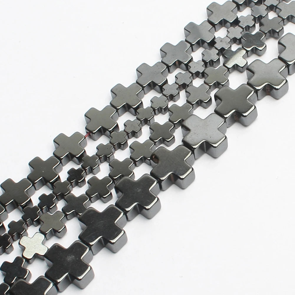 Natural Black Hematite Semi-Gemstone Beads 4-10mm 15-Inch Length Loose Beads Jewelry Making DIY Bracelet Necklace/Earrings